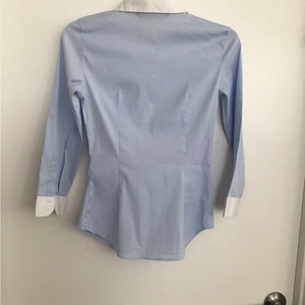 Zara Basic Collection Size Xs Blue & White Long S… - image 5